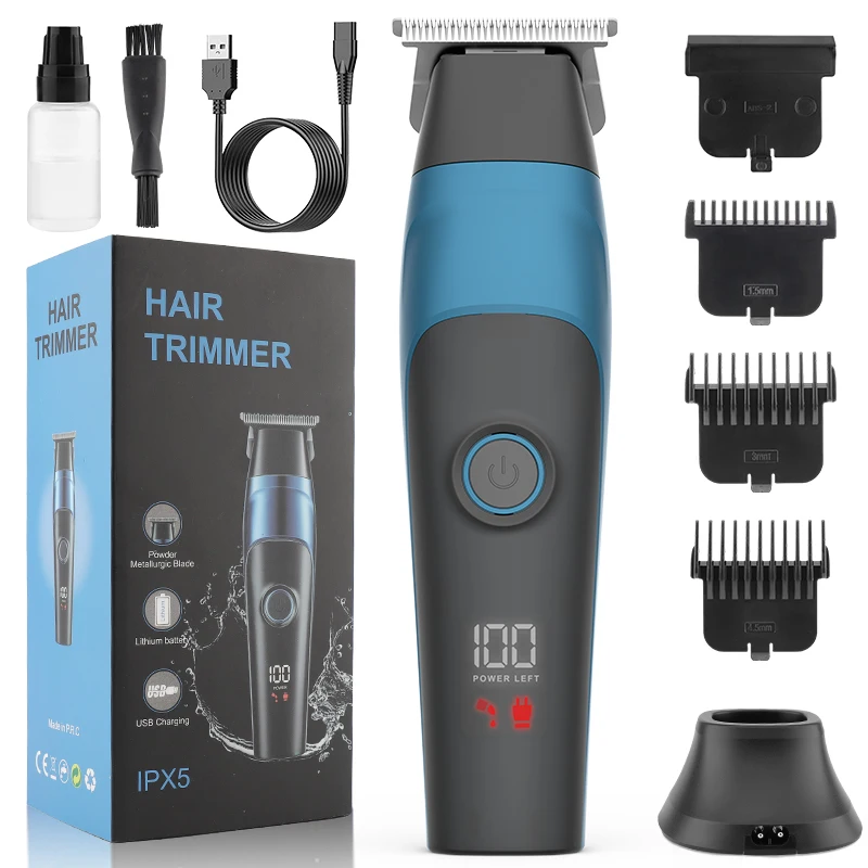 Мужская машинка для стрижки волос с ЖК-дисплеем