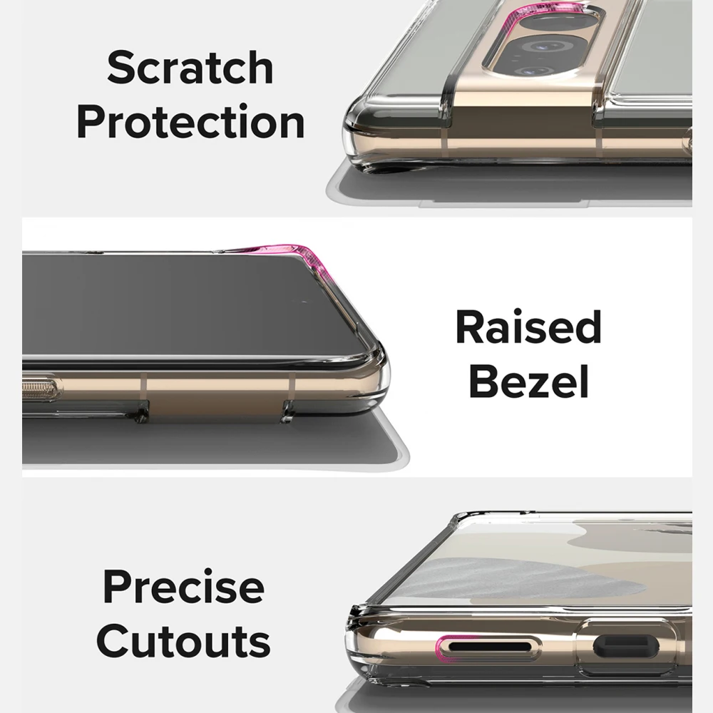 Ringke Fusion  Compatible with Google Pixel 7 Pro (2022) Case Anti-Fingerprint Matte Clear Hard Back and Soft TPU Frame Cover