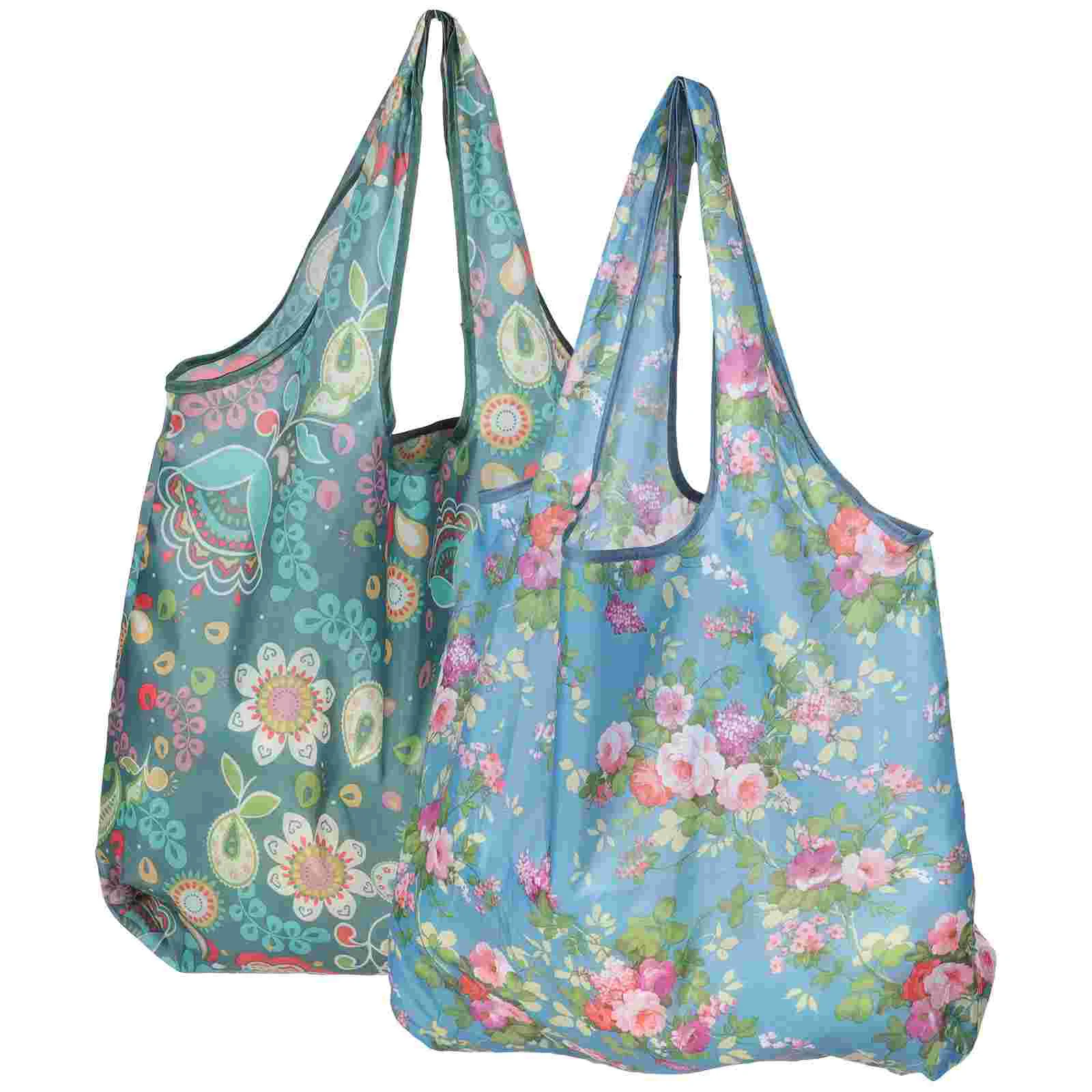 

2Pcs Foldable Shopping Grocery Tote Portable Storage Outdoor Picnic