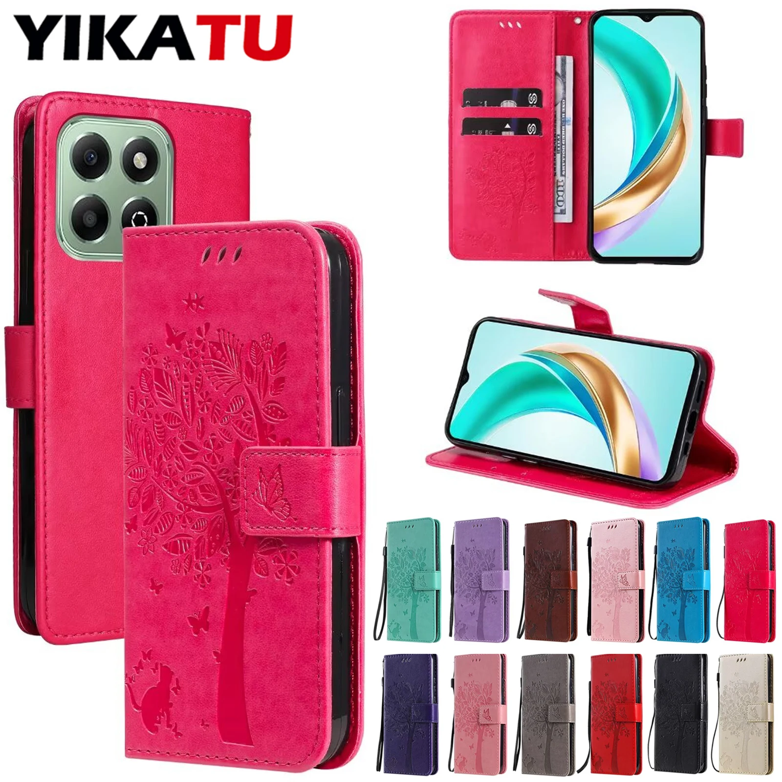 Фото Кожаный чехол-бумажник на магните для Huawei Honor X9C Smart 5G, X30, X9B, X9A, X9, X8C, X8B, X8A, X8 4G, X7C, X7B, X7A, X7, X6B, X6A, X6 (20 моделей) №1