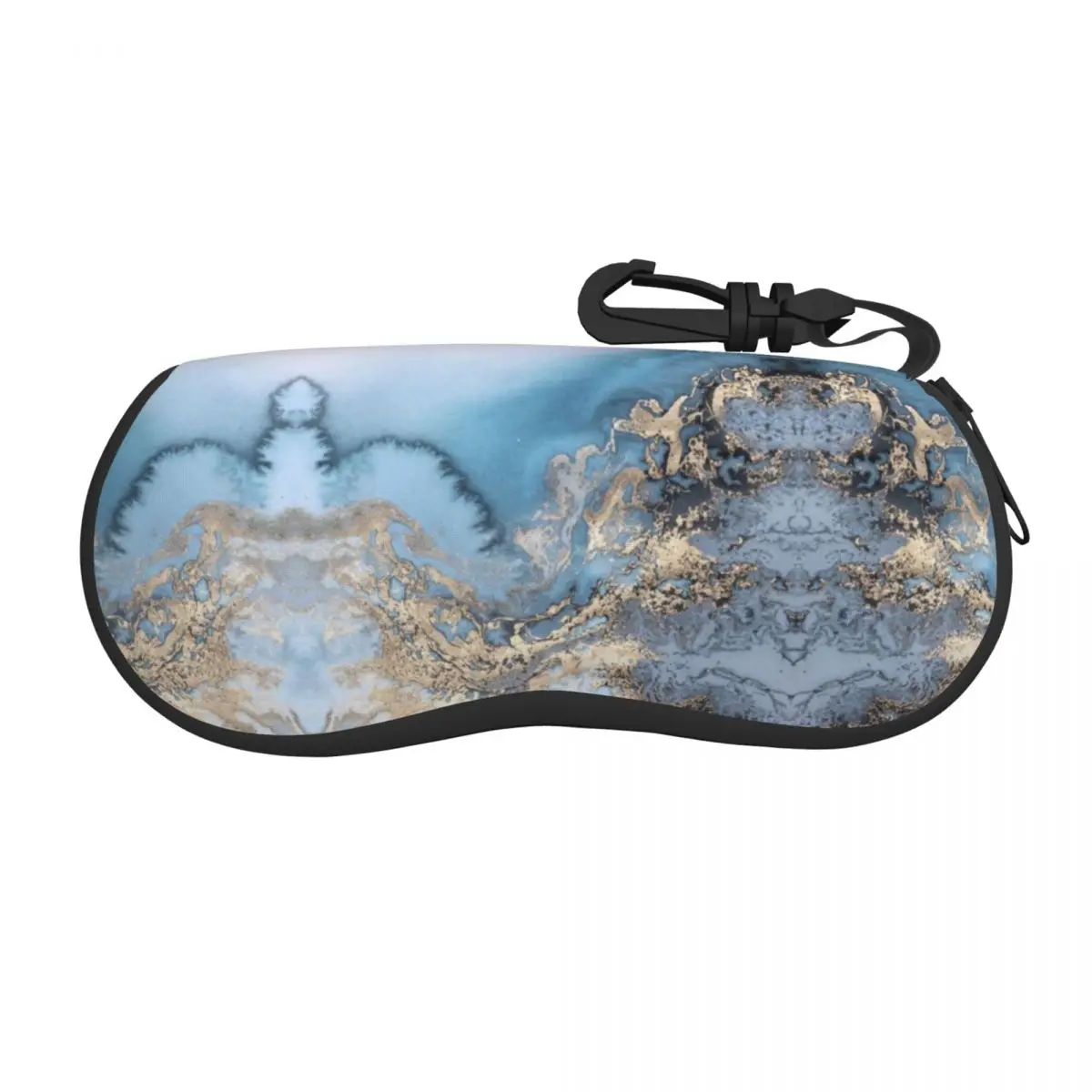 

Blue And Gold Marble Texture Shell Eyeglasses Protector Cases Cute Sunglass Case Geometric Abstract Pattern Glasses Pouch