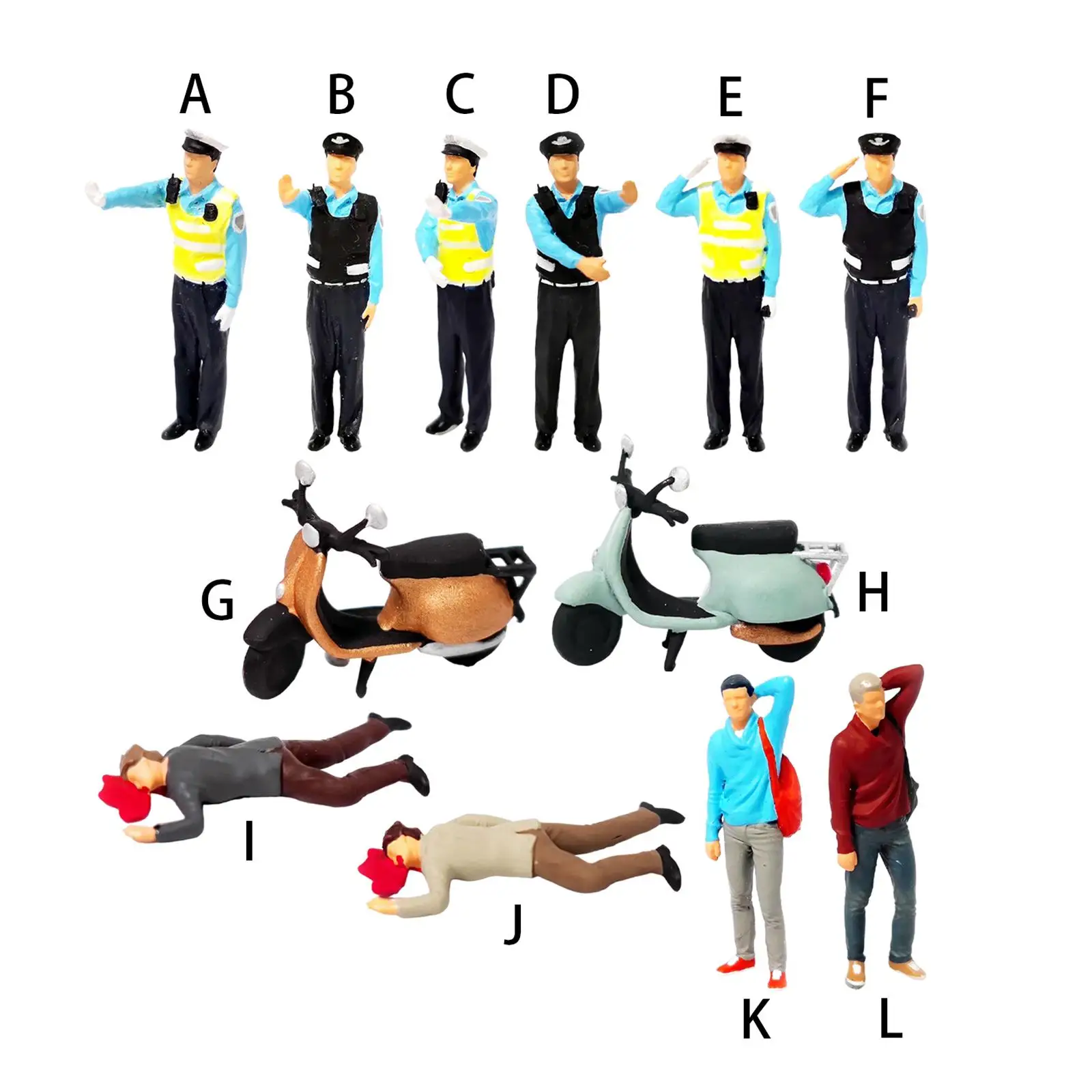 

Resin 1/64 Diorama Figures Miniature Painted Drink Driving DIY Figures for Desktop Decor Railway Model