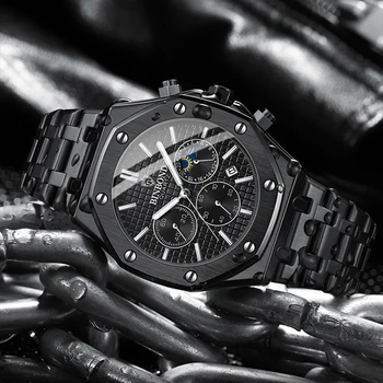 Chronograph Sport Wristwatch - Stainless Steel - Date Clock 2
