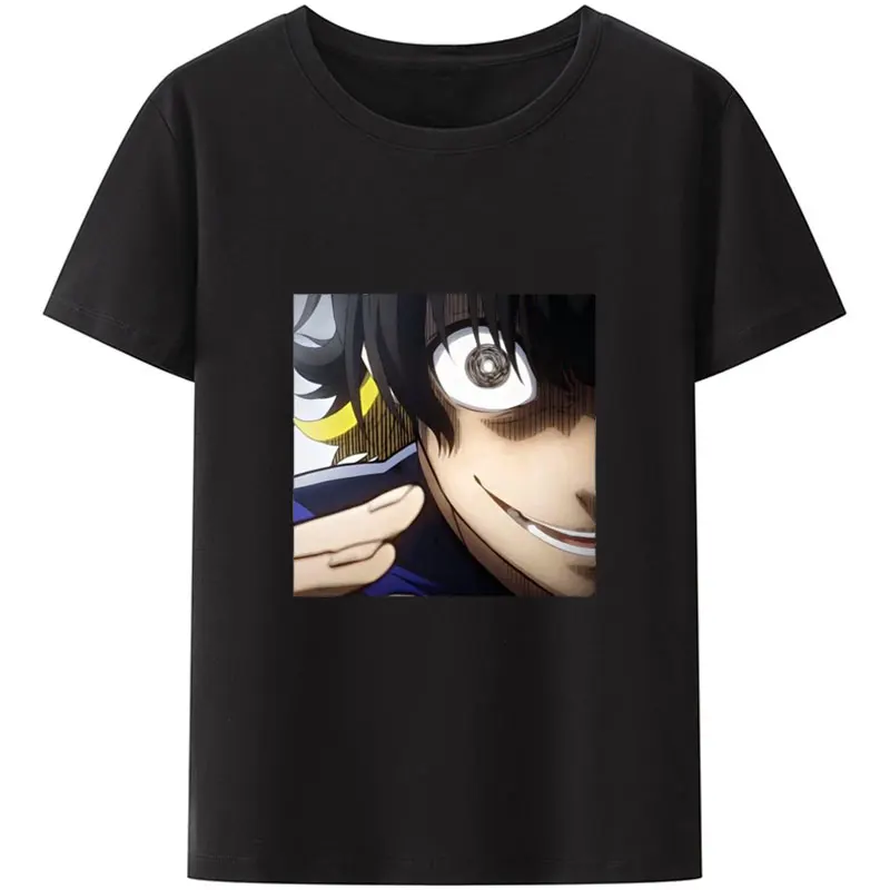 

Anime Blue Lock Theme Y2k Cotton T-shirts Japanese Cartoon Style O-neck Men's Shirt Camisetas Print Printed T-shirt Top