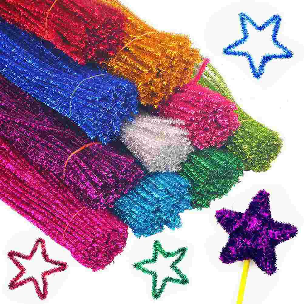 

100pcs Chenille pipe cleaner Chenille crafts stem Multicolor Stem Bending Flexible Folding Sticks