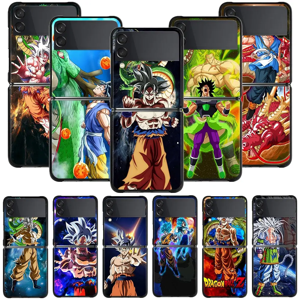 

Phone Case For Samsung Galaxy Z Flip 3 ZFlip3 5G Hard PC Fitted Cover for galaxy ZF3 Shockproof Funda Anime Dragon Ball