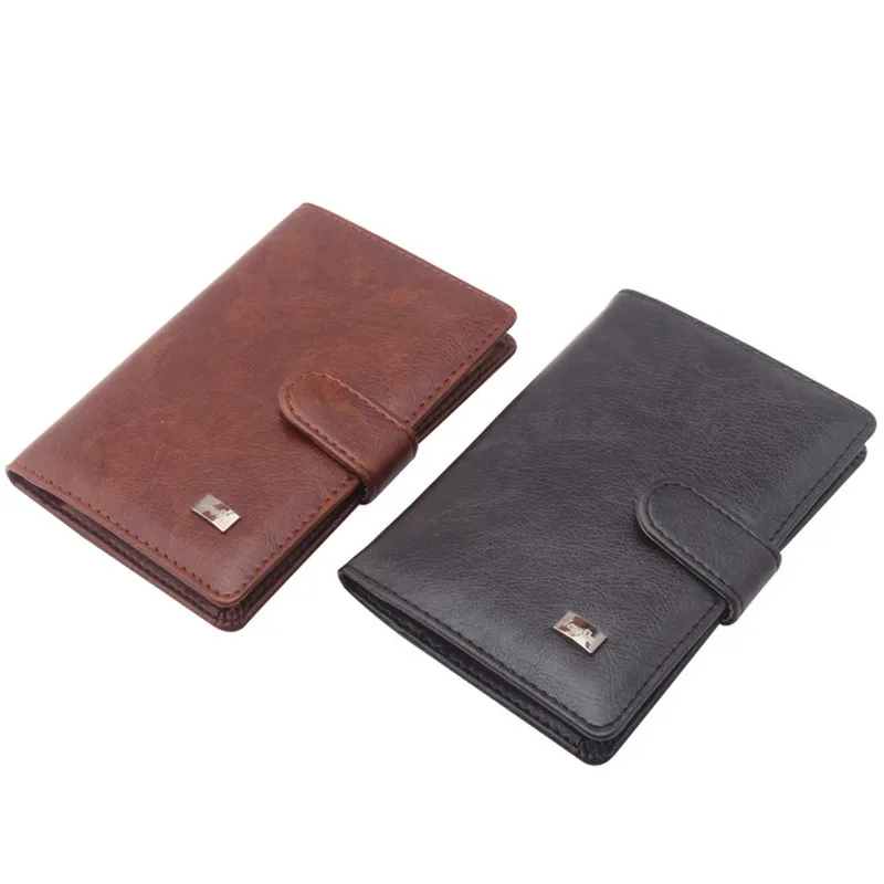 

Men's Leather Passport Cover Travel Wallet ID Business Credit Card Holder Cover Pouch Driver License Wallet Document Case