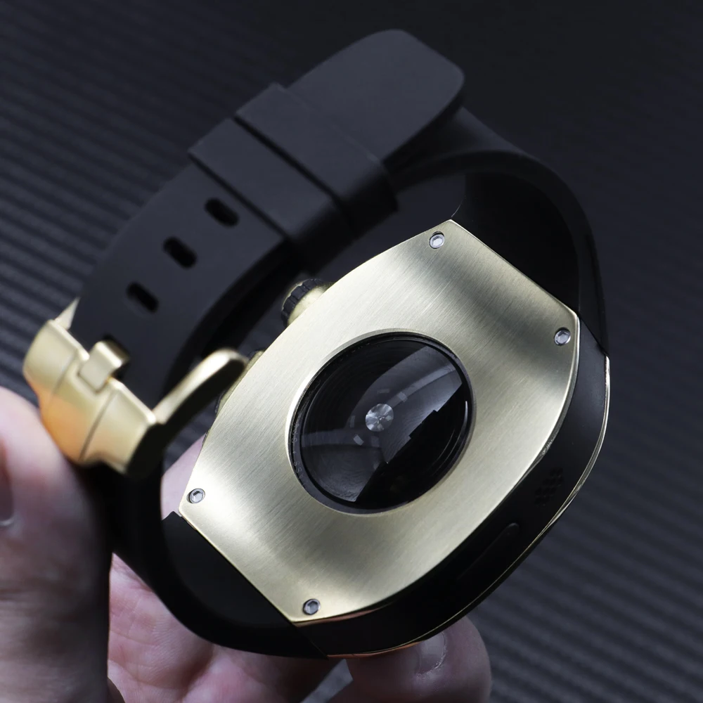 Luxury Stainless Steel Case Modification Kit for Apple Watch 8 Ultra Rubber Band IWatch Series 8 49mm Sport Bracelet Refit Mod