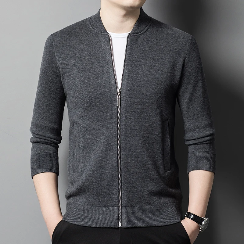 

Пальто утепленная куртка из 100% чистой шерсти мужская Осенняя Женская Роскошная Высококачественная деловая Повседневная бейсбольная куртка мужской вязаный кардиган