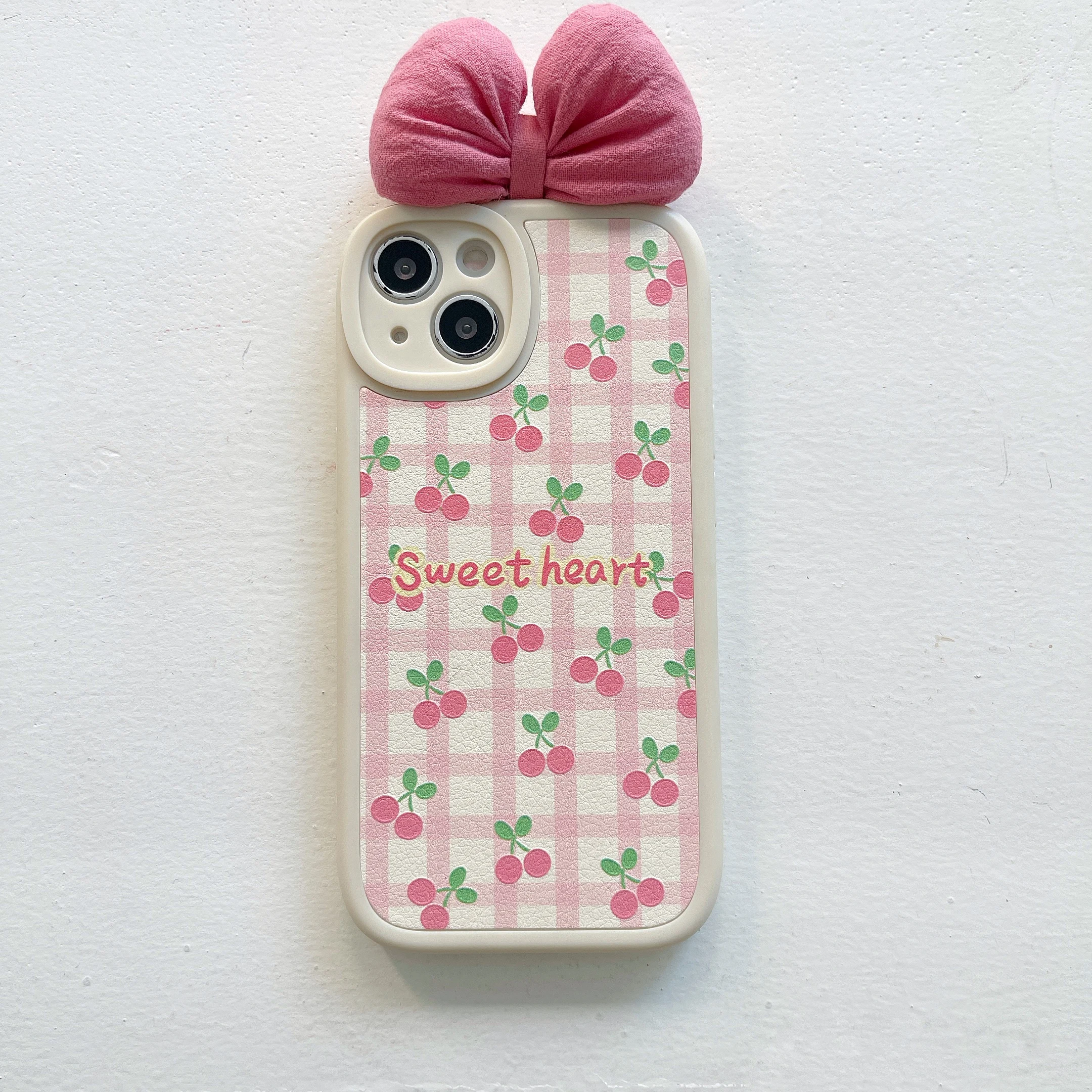 Освежающий розовый чехол-бабочка с вишней для iPhone 13 Pro Max задняя крышка телефона 12