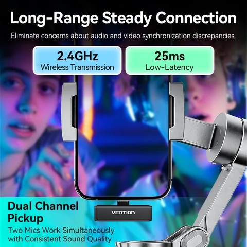 Беспроводной лаvalier микрофон VEnTIOn для смартфона