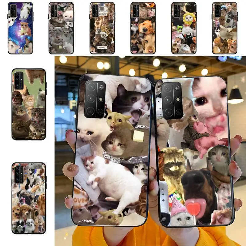 

Crying Cat Memes Phone Case For Huawei Honor 10Lite 10i 20 8x 10 Funda for Honor9lite 9xpro Coque
