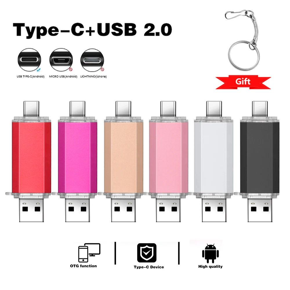 

32GB OTG USB 2.0 Flash Drive Type C Pen Drive 64GB 16GB 8GB 4GB u disk USB Stick Pendrive for Type-C Device