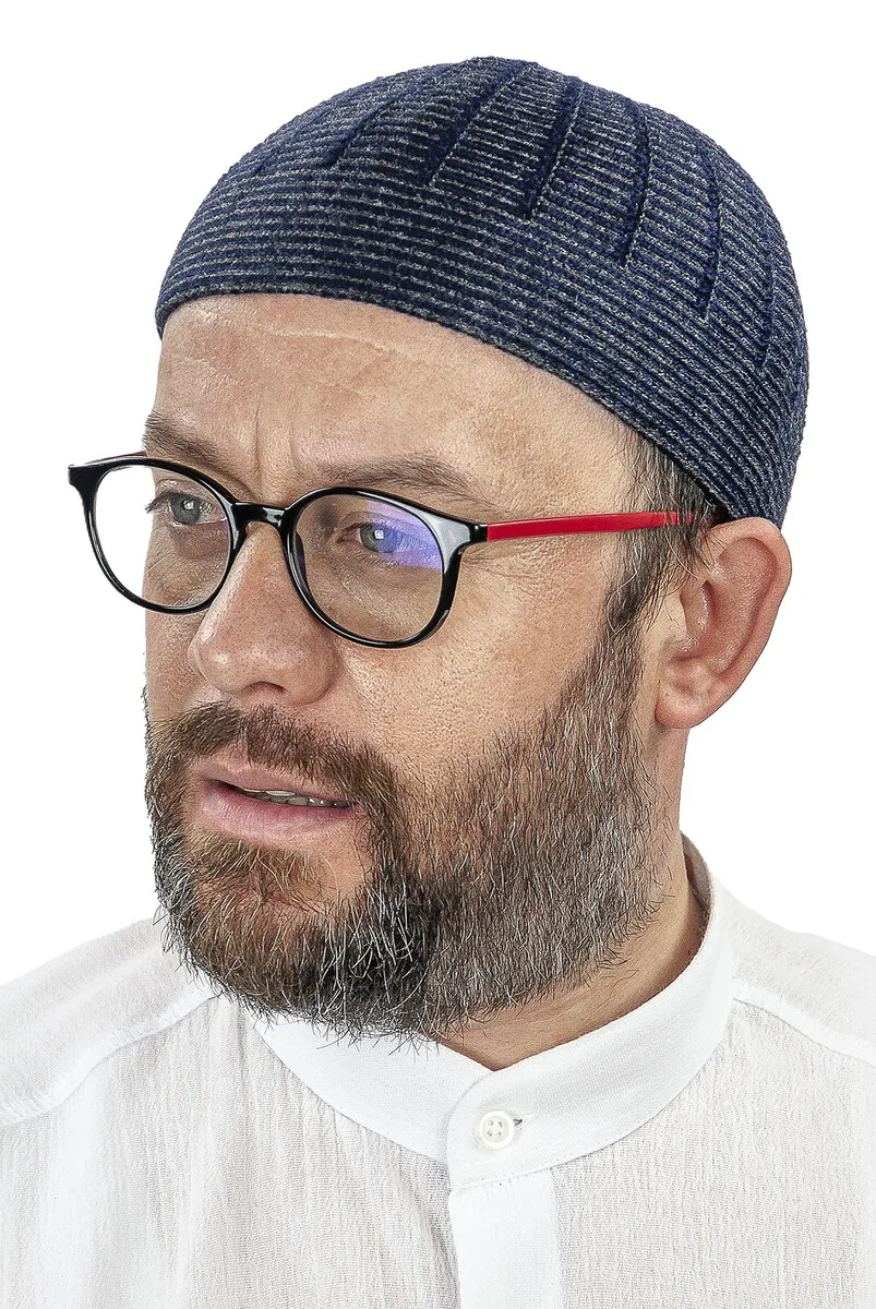 

Трикотажная Зимняя шерстяная шапочка IQRAH Orlon, шапочка, темно-синяя