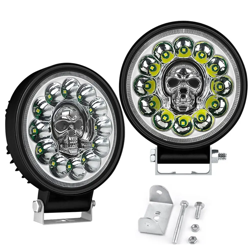 

4 inch 36W LED Wrok Light Skull Round Off Road Fog Light Colorful RGB 12-24V Spot 12LED Light for Truck SUV Boat ATV Tractor