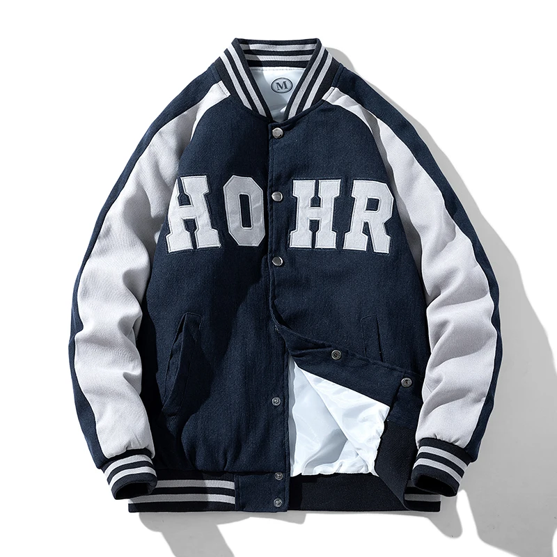 Куртка мужская бейсбольная в Корейском стиле повседневная униформа черная