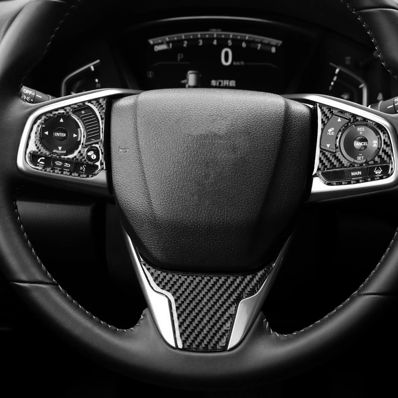 Для Honda CR-V CRV 2017 2018 2019 2020 2021 кнопка водителя колеса из углеродного волокна