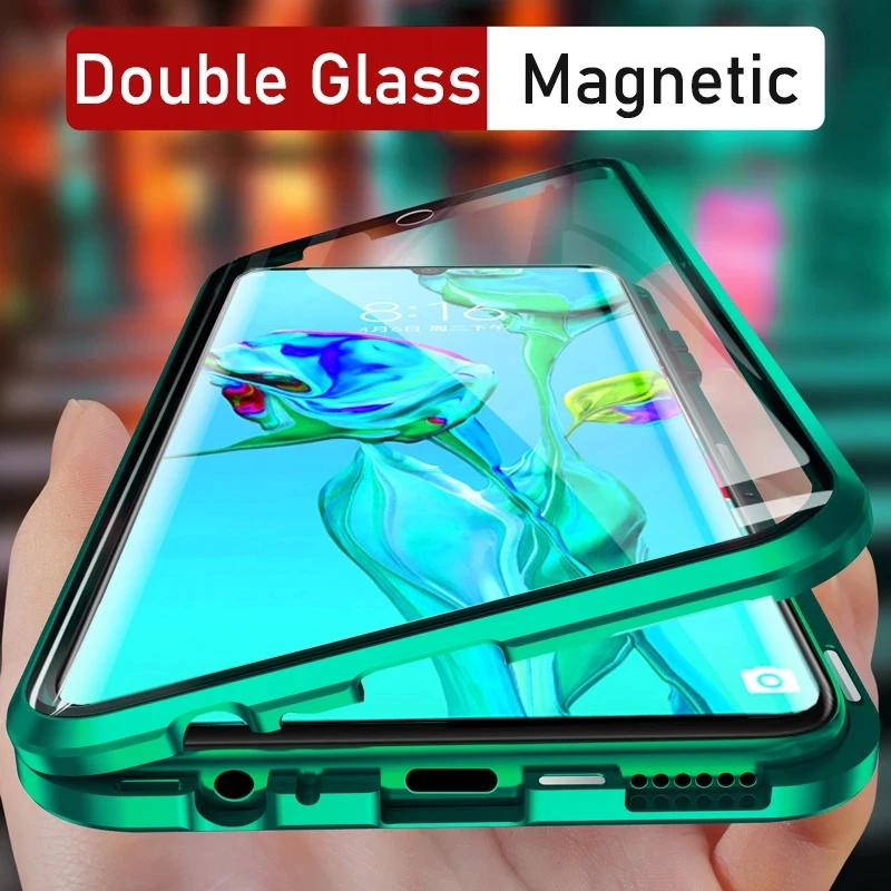 

360° Full Cover Adsorption Magnetic Cases For Xiaomi Mi 10 Note10 Pro Phone Case Metal Bumper Double-Sided Glass Funda Coque