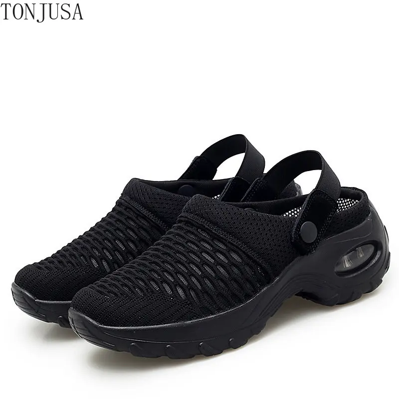 

Сандалии женские на нескользящей подошве, повседневные Босоножки на платформе, дышащие сетчатые тапочки для прогулок, лето-весна