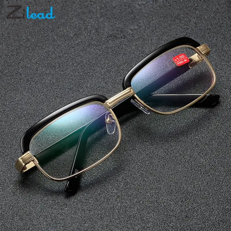 

Zilead Glass Lens Reading Glasses Women Metal Vintage Presbyopic Eyewear Men Reading Business Hyperopia Eyeglasses Unisex+1to+4