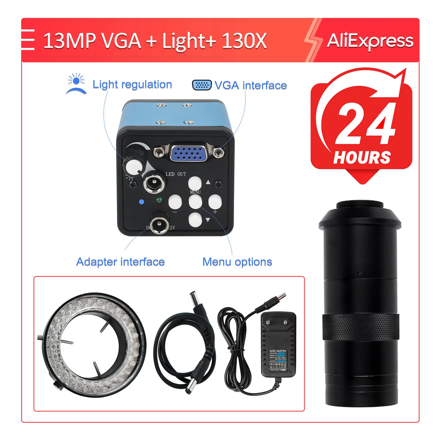 

Микроскоп YIZHAN 13МП VGA 130X/180X