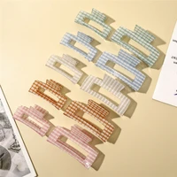 new spring plastic hair claw clips vintage grid plaid bath hair clamps simple geometric shark clip grab women accessories