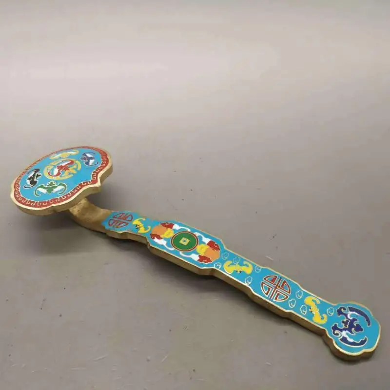 

Chinese Pure Brass Cloisonne Ruyi Crafts Statue