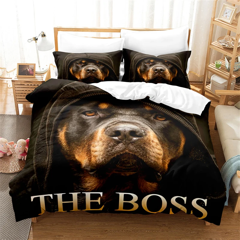 

Handsome Dog Digital Printing Bedroom Bedding Three Piece Soft Duvet Cover Fashion Comfortable Quilt Cover Pillow Cover