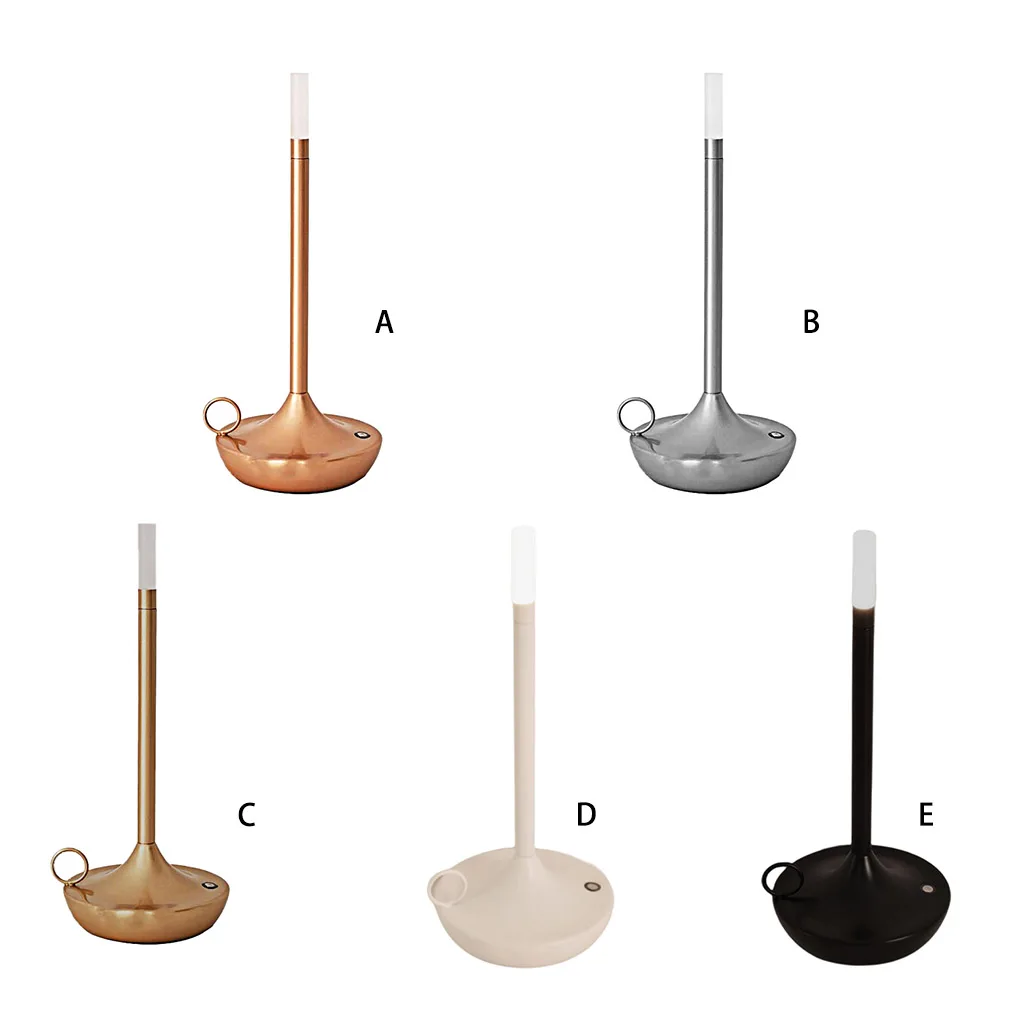

Iron Table Lamp Stylish Solid Color USB Charging Replacement Battery Powered Bedside Bar Club Light Lighting Tool Gold
