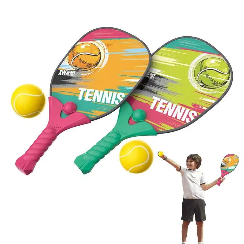 

Kids Tennis Racket Beginner Outdoor Sports Funny Indoor Badminton Ball Durable Beach Toy Training Kindergarten Tennis Racket Set