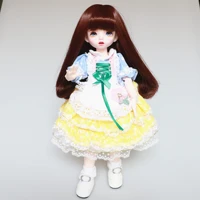 doll wig 28cm bjdsd doll 16 long straight hair with bangs change dress up girl diy kids toys doll accessories