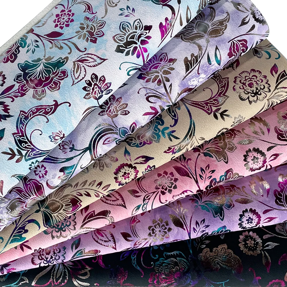 6 Упаковок Листов Из Искусственной Кожи Формата А4 С Цветочным Узором Для