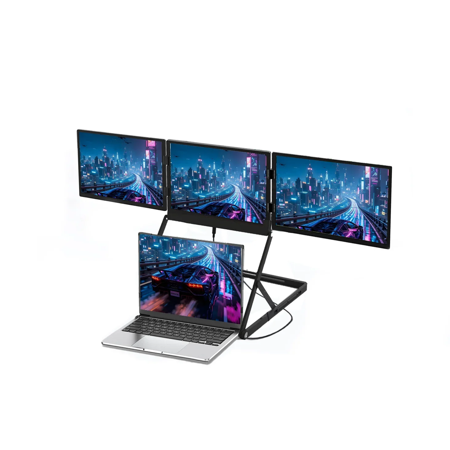 Фото Монитор Triple Screen TriCreate Lite 14-дюймовый четырехэкранный удлинитель IPS Type-C Соединение Складные Moniteurs De Jeu №1