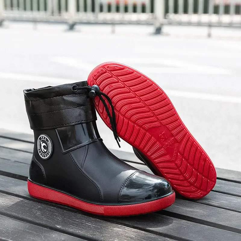 Мужские Нескользящие Резиновые Сапоги Большого Размера Водонепроницаемая Обувь