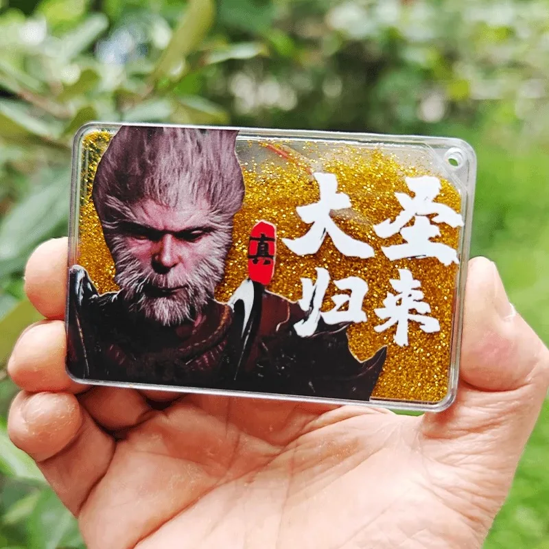 . Gra Black Myth Goku Quicksand Mahjong Card Tile Dwustronna ozdoba Anime Peryferyjny brelok do kluczy Sypialnia Premium Wisiorek