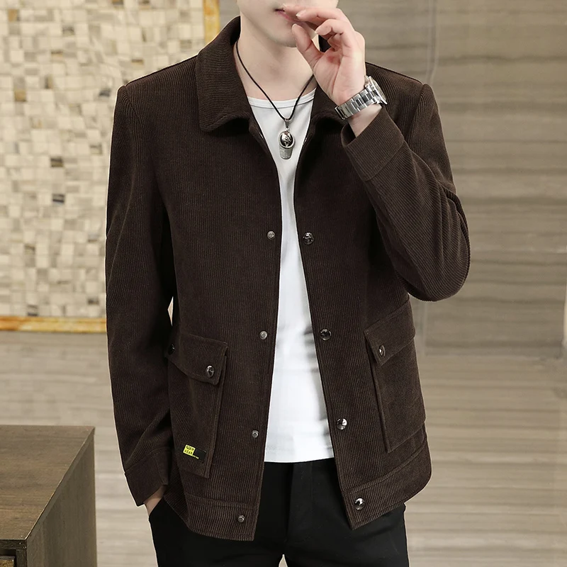Весенняя корейская вельветовая XS маленькая мужская одежда с лацканами