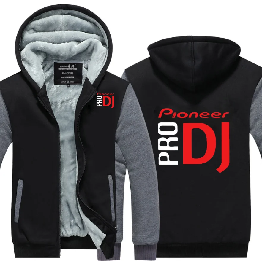 

2022 NEW winter printed PIONEER car logo thickened casual coat men's zipper men's Plush coat