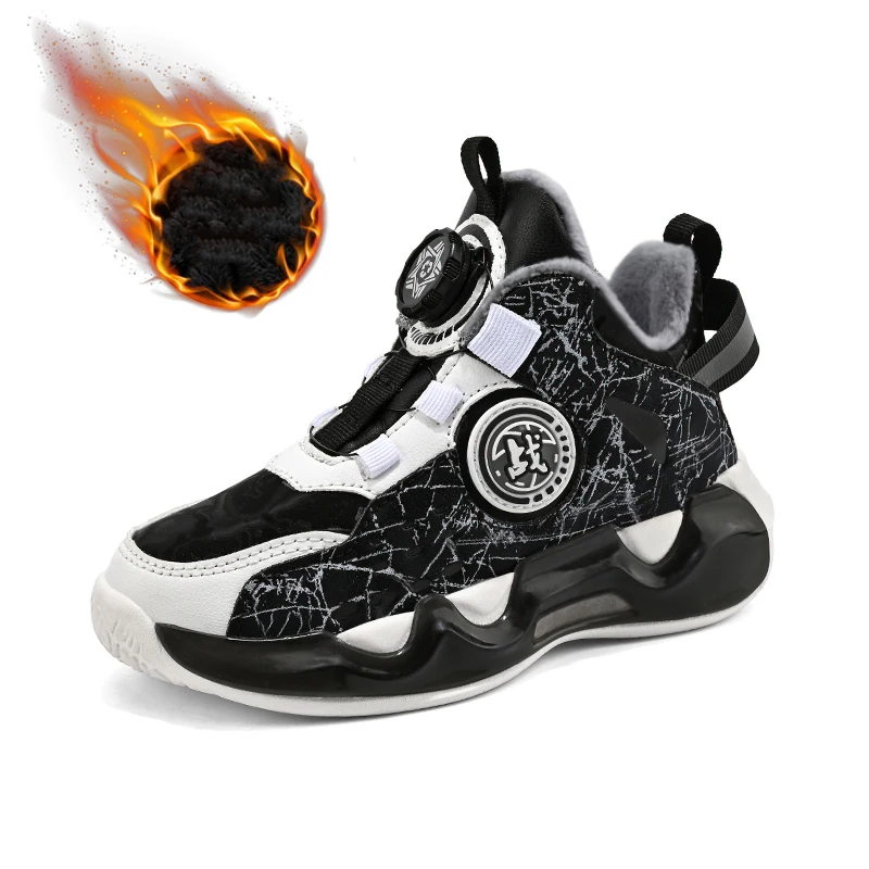 

Детские легкие кроссовки для мальчиков, зимняя обувь, уличные плюшевые хлопковые кроссовки для девочек, детская ветрозащитная Нескользящая Студенческая обувь