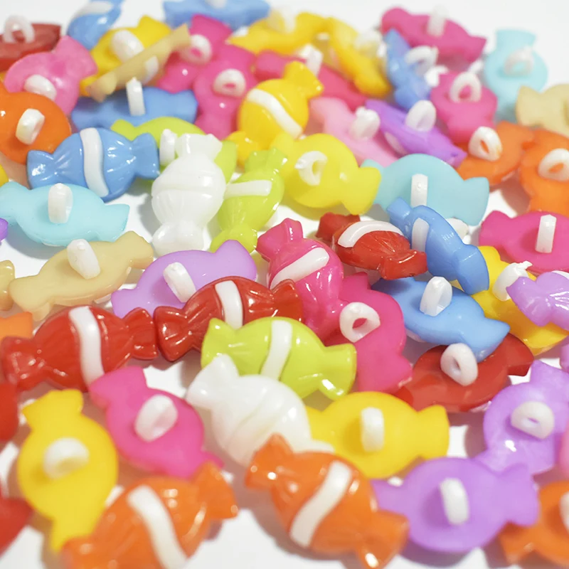 

50/100pcs 19*11MM Mixed Color Candy Button Plastic Combination Button DIY Scrapbook Children's Clothes Sewing Accessories