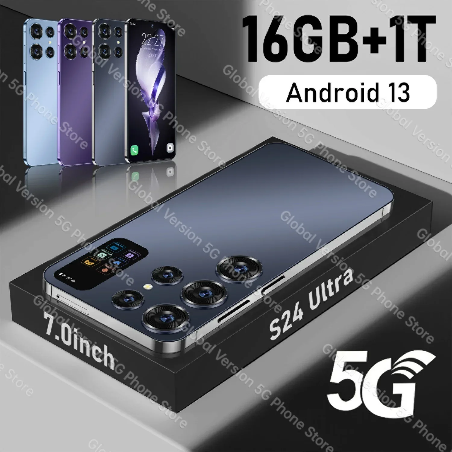 

Оригинальный смартфон S24 s23 Ultra, экран 7,0 дюйма HD, 16 ГБ + 1 ТБ, телефон с двумя Sim-картами, Android 13, разблокировка распознаванием лица, 7000 мАч