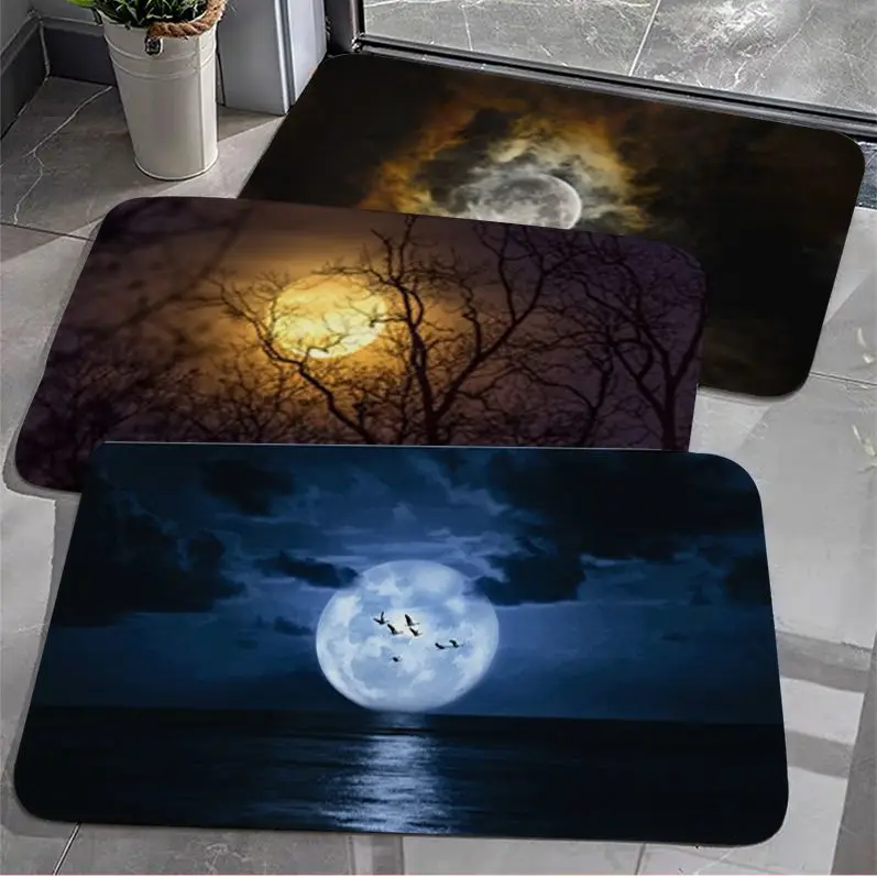 

Moon Bath Mat Nordic Style Bedroom Living Room Doormat Home Balcony Anti-Slip Household Carpets