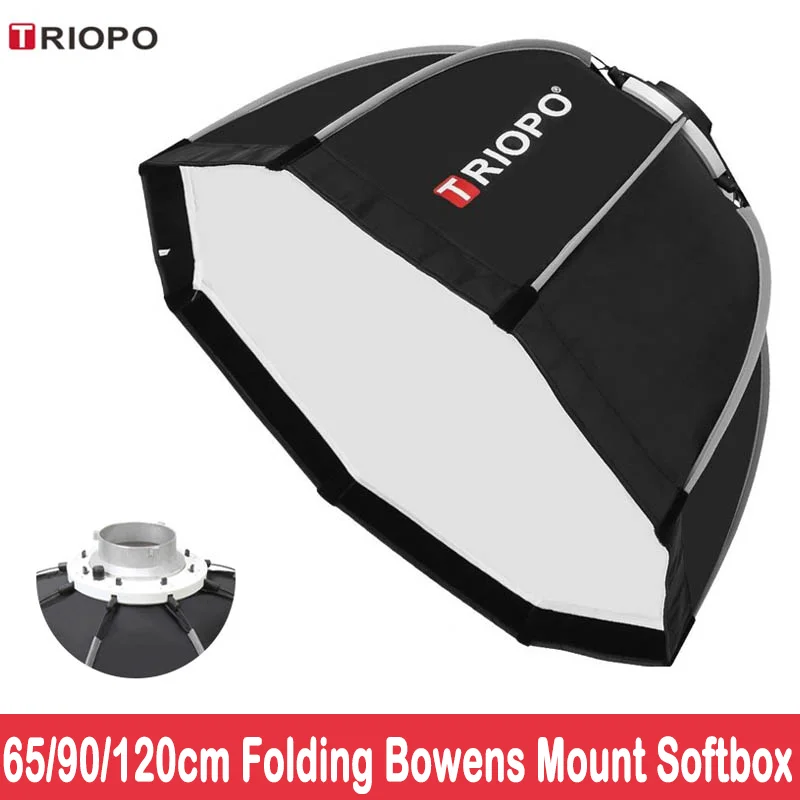 Софтбокс Triopo 120 65 90 см с креплением Bowens для фотосъемки восьмиугольный зонт улицы