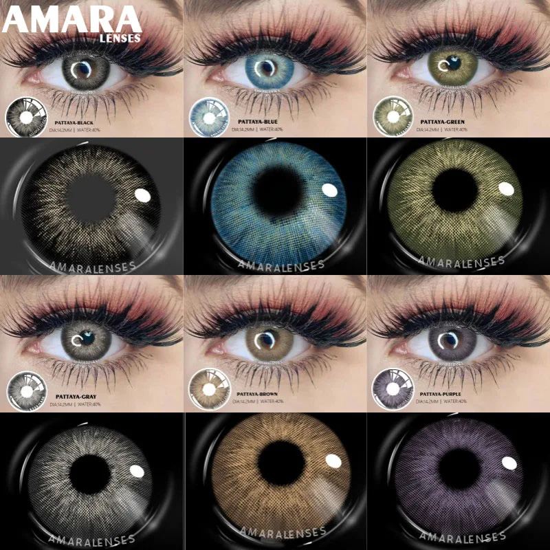

AMARA Color Contact Lenses 2pcs Colored Contacts for Eyes Brown Colorful Eyes Lenses Yearly Cosmetic Makeup Eye Contacts Lens