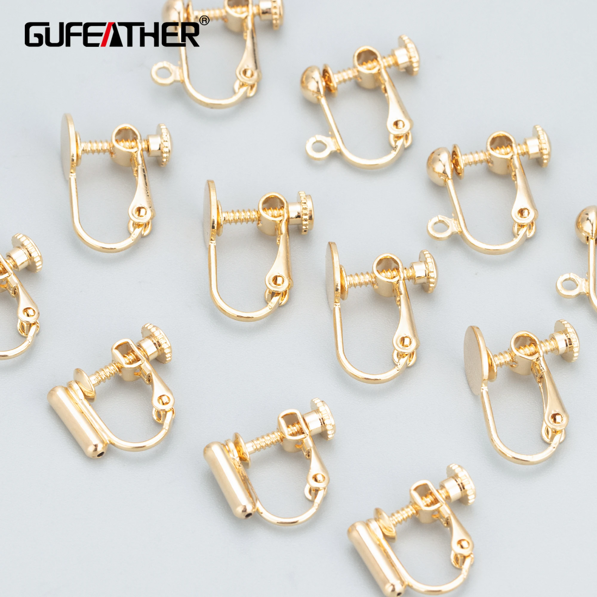 GUFEATHER MB74 ювелирные аксессуары без никеля позолота 18k медь застежка серьги для