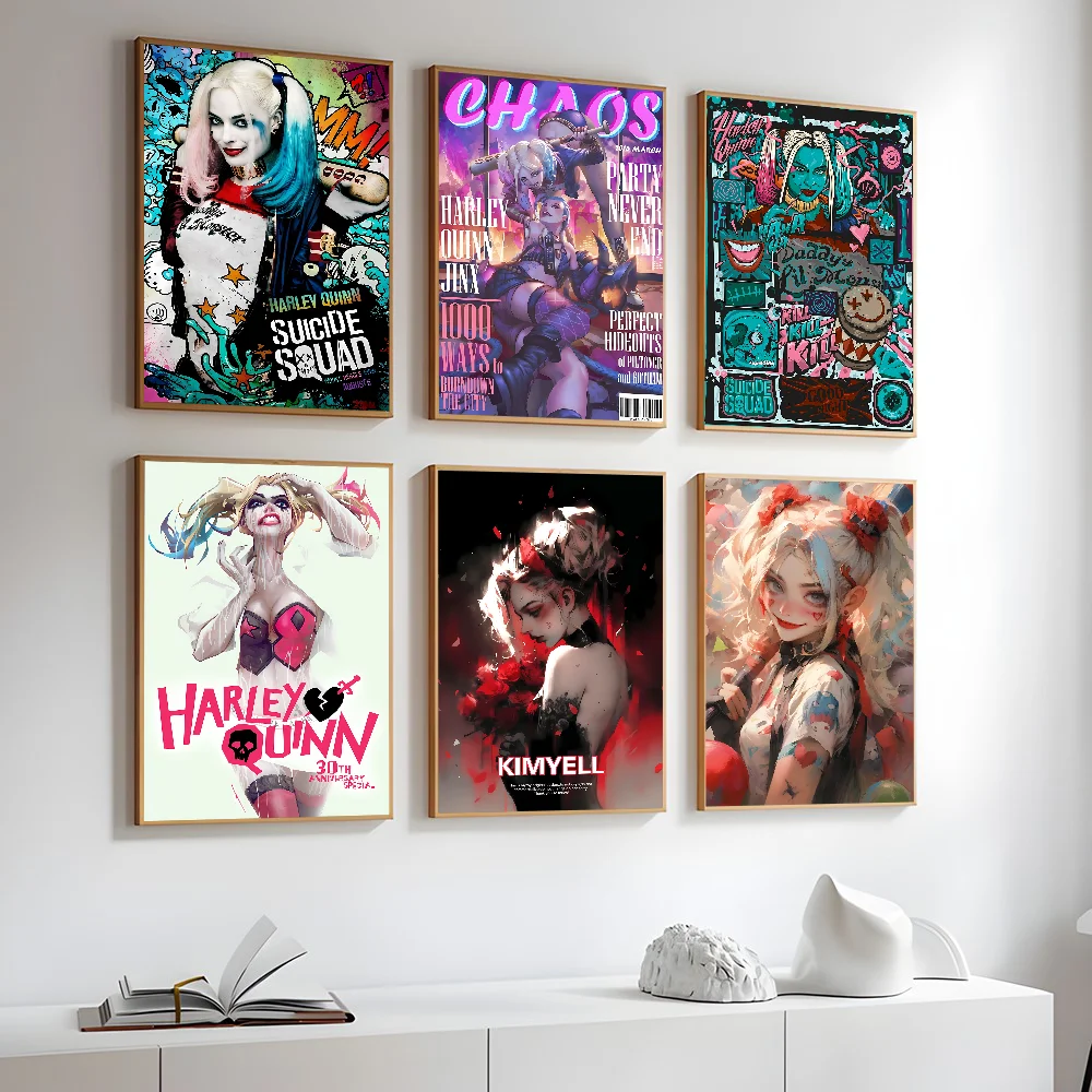J-Joker H-Harley Quinn плакат наклейки художественные настенные фрески Декор игровой