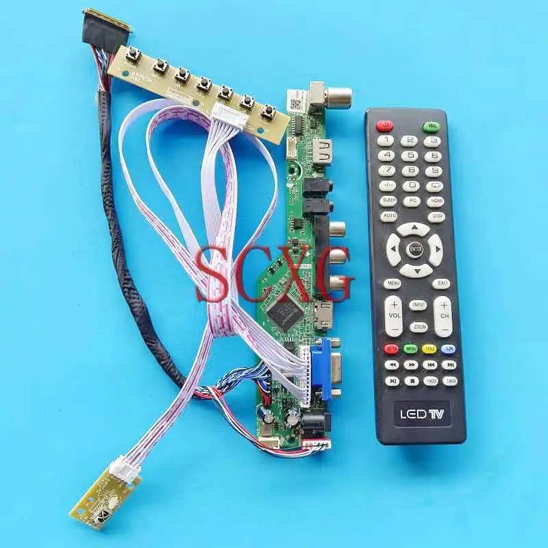 

For B101AW02 B101AW03 B101AW06 TV Analog Laptop Panel Controller Board 10.1" 1024*600 HDMI-Compatible Kit LVDS 40-Pin VGA USB RF