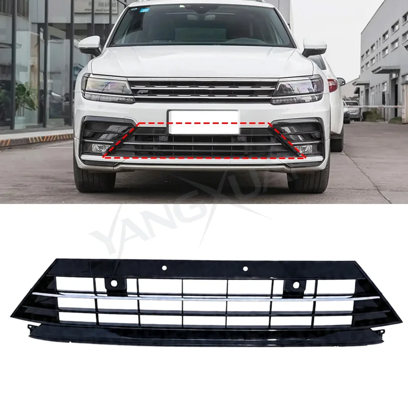 Нижняя центральная сетчатая решетка переднего бампера для VW Tiguan R-line 2019-2021, комплект решеток для автомобиля, передняя решетка (art.: 3920dc3dccdf1) - 3920dc3dccdf1