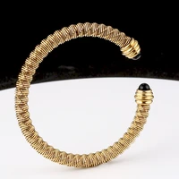 vintage stainless steel wire rope cable wire bracelet c fashion opening adjustable men women bracelet
