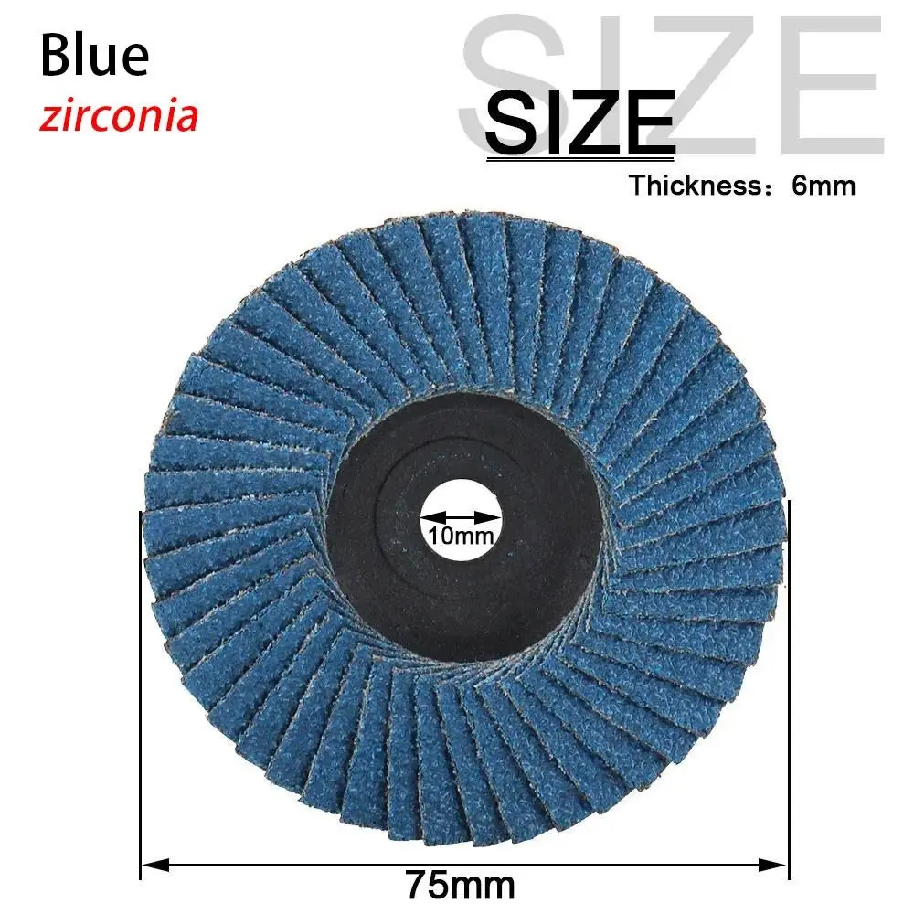 

1 шт., 75 мм, 3 дюйма, шлифовальный круг, плоские лепестковые диски для полировки металла, дерева, лепестковый круг, мини-угловая шлифовальная машина, аксессуары для полировки