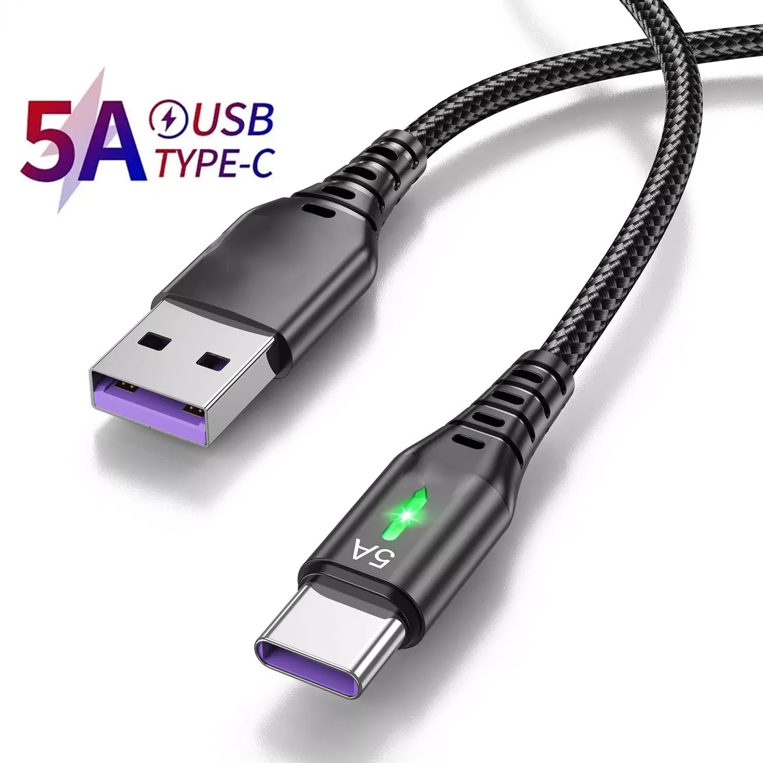 

NEW2023 5A USB Type C Mobile Fast Charging Data Cord S22 12 Pro F3 X4 GT 10 3M